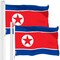 G128 2 Pack: North Korea North Korean Flag | 3x5 Ft | LiteWeave Pro Series Printed 150D Polyester | Country Flag, Indoor/Outdoor, Vibrant Colors, Brass Grommets